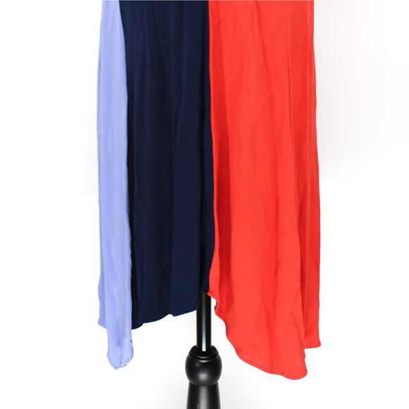 Tory Burch Red Navy Purple Color Block Asymmetric Walden Dress Small Knee Length - Picture 5 of 8